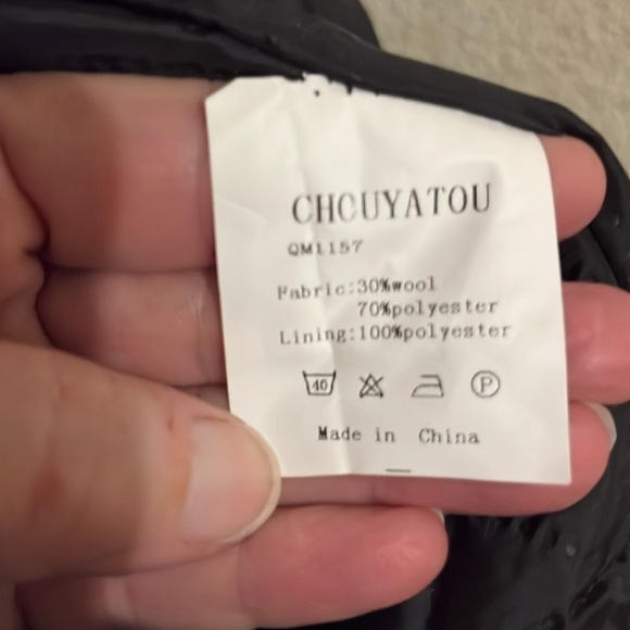 NWT Men's Classic Notched Collar Double Breasted Wool Blend Pea Coat - Picture 6 of 7